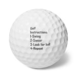 Goofy Golf Balls - "Golf Instructions..." - 6pcs