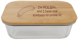 Glass Container w/Bamboo Lid - Have Kielbasa