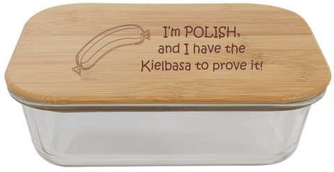 Glass Container w/Bamboo Lid - Have Kielbasa