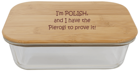 Glass Container w/Bamboo Lid - Have Pierogi